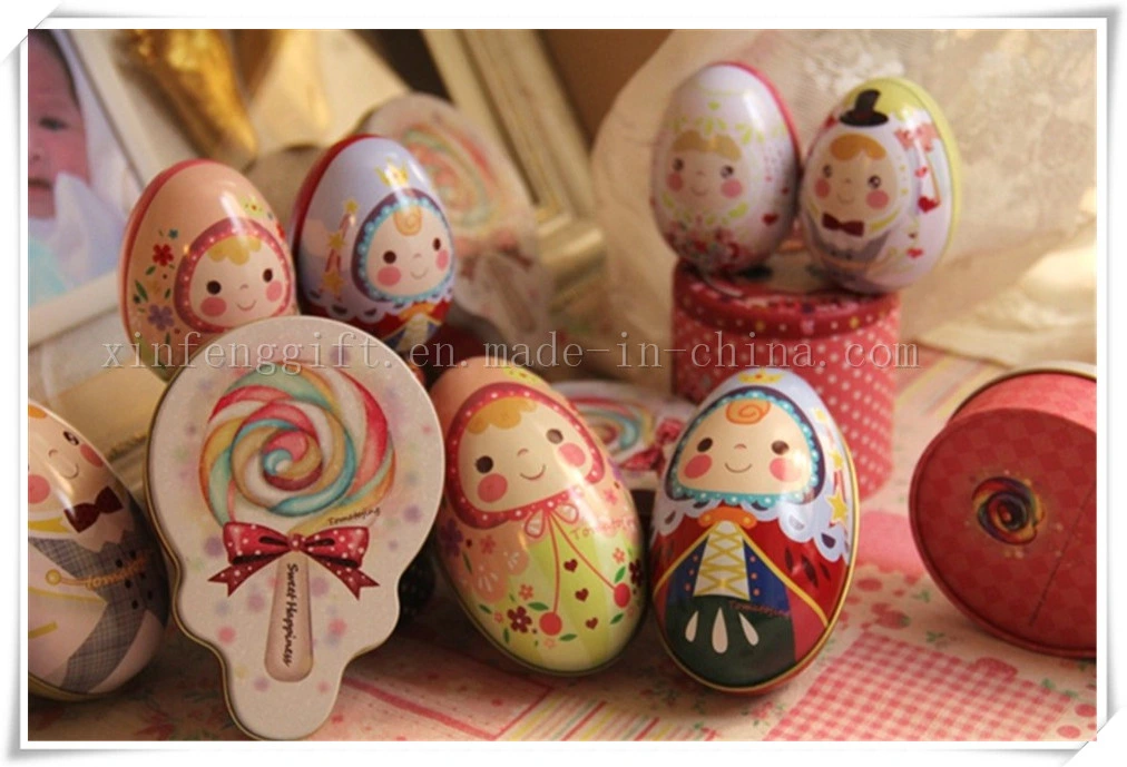 Alloy Metal Trinket Tin Cute Colored Egg Eggs Tin Boxshaped Storage Candy Tinplate Wedding Supplies Candy Box
