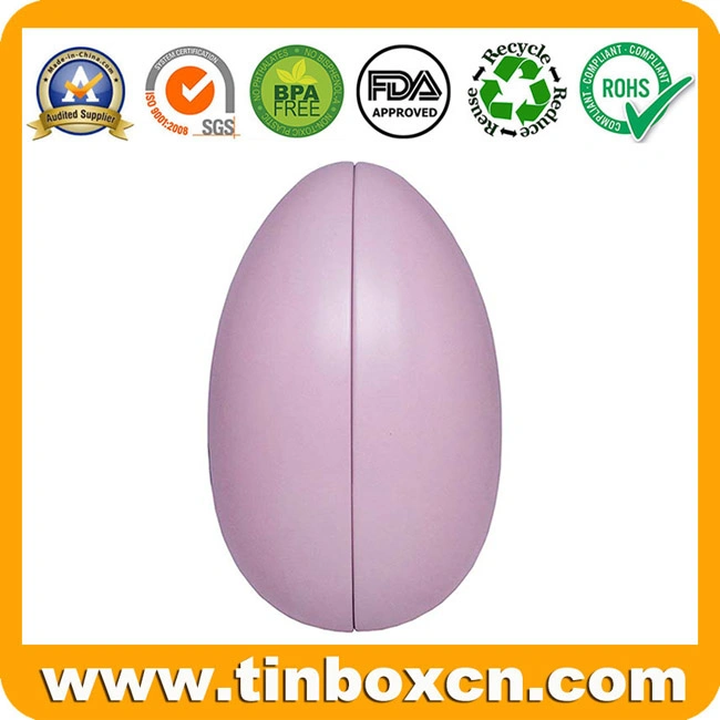 Easter Promotional Egg Shape Metal Box Chocolate Tin with Popular Matt Varnish for Candy Gifts