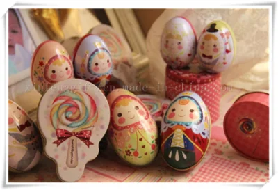 Legierung Metall Schmuckstück Zinn Nette Farbige Ei Eier Zinn Boxförmigen Lagerung Süßigkeiten Weißblech Hochzeit Liefert Candy Box
